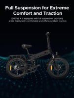 ENGWE Engine X Bicicleta Eléctrica Plegable Fatbike 20" – 250W, 48V 13Ah, 120km, Suspensión Completa, 7V, Aluminio 6061, Blanco - Imagen 5