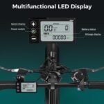 HITWAY BK11 Bicicleta Eléctrica Plegable Fatbike 20" – 250W, 36V 12Ah, 90km, Doble Suspensión, 7 Velocidades, Negro Verde - Imagen 5