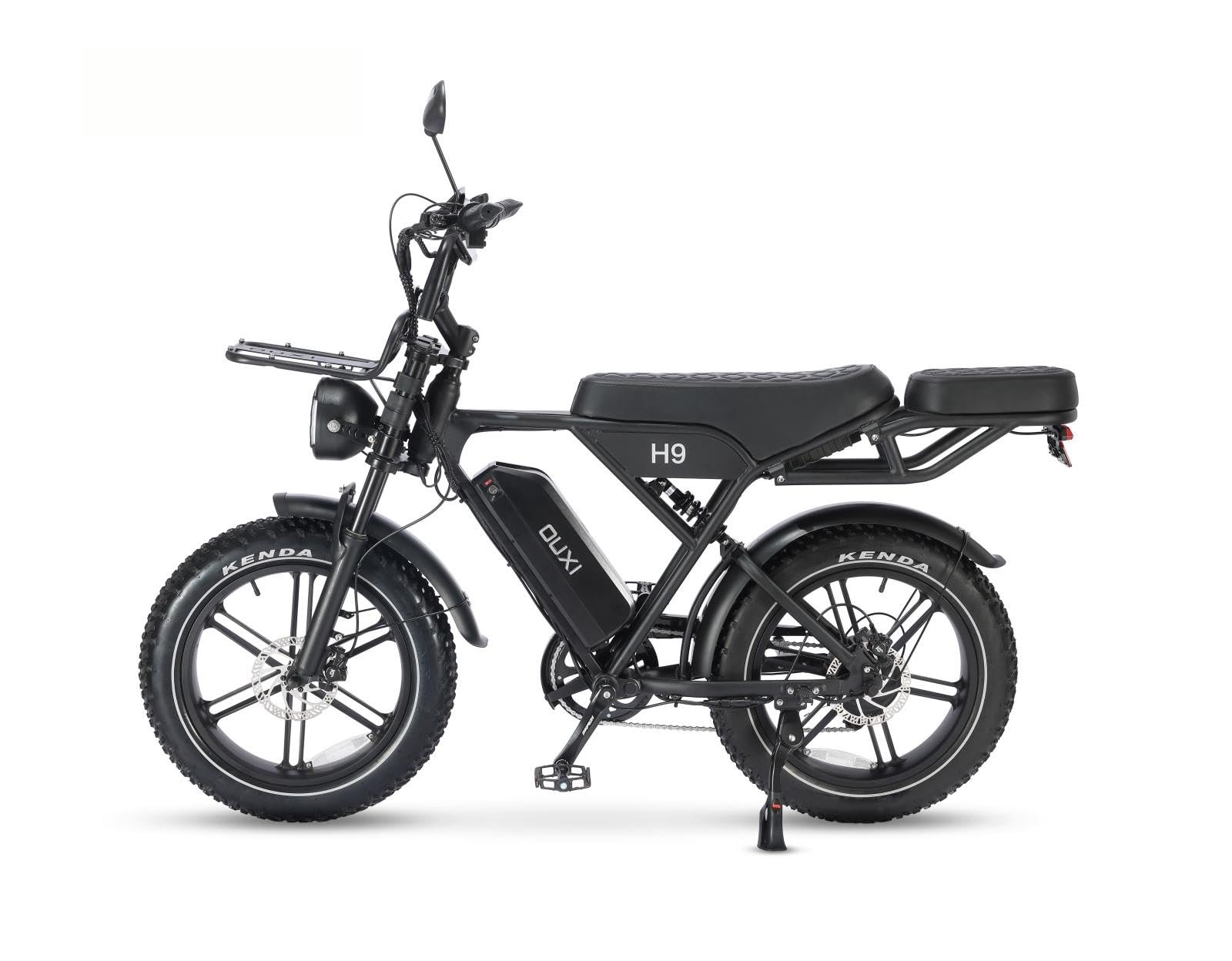 61ZY6ozuZiL OUXI H9 Bicicleta Eléctrica Fatbike 20" – 250W 60Nm, 48V 15Ah, Doble Suspensión, Frenos Hidráulicos, Portaequipajes, Negro - Imagen 1
