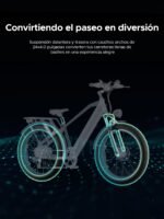 ENGWE E26 Step-Through Bicicleta Eléctrica MTB Fatbike 26" – 250W, 48V 16Ah, 140km, Paso Bajo, Doble Suspensión, Gris - Imagen 5