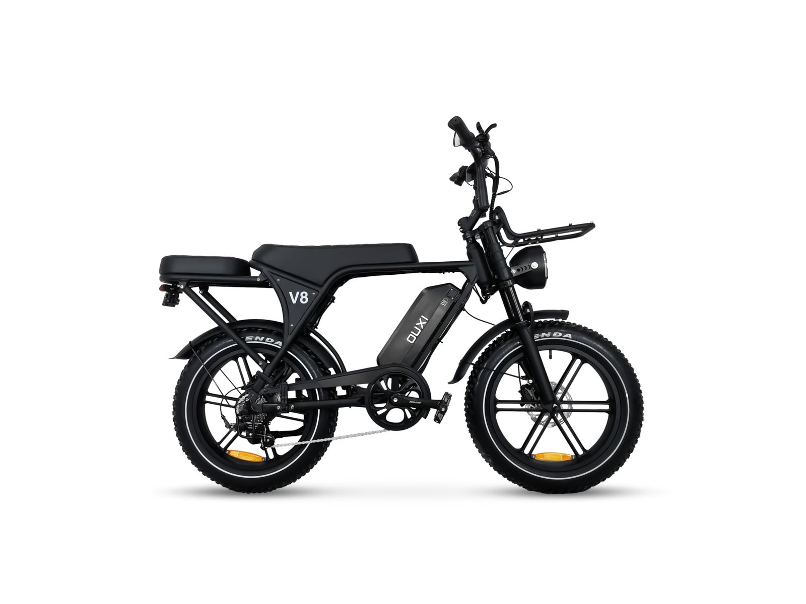 71-ro_hbzRL OUXI V8 Bicicleta Eléctrica Fatbike 20" – 250W 60Nm, 48V 15Ah 60km, Frenos Hidráulicos, Bluetooth, Portaequipajes, Negro - Imagen 1