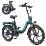 HillMiles MilePort 1 Bicicleta Eléctrica Plegable Fatbike 20" Verde – 250W, 36V 13Ah, 100km, Doble Suspensión, 7V
