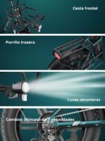 ENGWE L20 Boost Bicicleta Eléctrica Fatbike Step-Through 20" – 250W 75Nm, 48V 13Ah, 126km, 7V, Cesta, Negro - Imagen 3