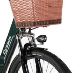 Antgooat Bicicleta Eléctrica Urbana 26" – 250W, 36V 360Wh, 90km, Cesta y Portaequipajes, Guardabarros, Verde Mujer - Imagen 5