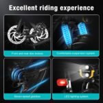 COLORWAY BK15 Bicicleta Eléctrica MTB 26" – 250W, 36V 15Ah, 100km, IP54, Suspensión Bloqueable, 7V, Negro Naranja - Imagen 3