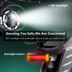 RZOGUWEX X5S Bicicleta Eléctrica Fatbike 20" – 48V 25Ah 110km, 95Nm, Frenos Hidráulicos, Todoterreno Adultos, Negro - Imagen 7