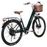 Antgooat Bicicleta Eléctrica Urbana 26" – 250W, 36V 360Wh, 90km, Cesta y Portaequipajes, Guardabarros, Verde Mujer - Imagen 8