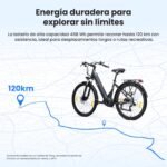 Touroll Urbano 3 Bicicleta Eléctrica Urbana – Motor Central 250W 70Nm, 13Ah 120km, Frenos Hidráulicos, Shimano 7V, Gris - Imagen 2