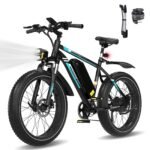 COLORWAY BK15 Bicicleta Eléctrica MTB 26" – 250W, 36V 15Ah, 100km, IP54, Suspensión Bloqueable, 7V, Negro Naranja