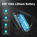 COLORWAY BK15 Bicicleta Eléctrica MTB 26" – 250W, 36V 15Ah, 100km, IP54, Suspensión Bloqueable, 7V, Negro Naranja - Imagen 5