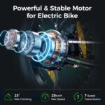 HITWAY BK11 Bicicleta Eléctrica Plegable Fatbike 20" – 250W, 36V 12Ah, 90km, Doble Suspensión, 7 Velocidades, Negro Verde - Imagen 8