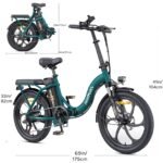 HillMiles MilePort 1 Bicicleta Eléctrica Plegable Fatbike 20" Verde – 250W, 36V 13Ah, 100km, Doble Suspensión, 7V - Imagen 2