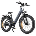 ENGWE E26 Step-Through Bicicleta Eléctrica MTB Fatbike 26" – 250W, 48V 16Ah, 140km, Paso Bajo, Doble Suspensión, Gris