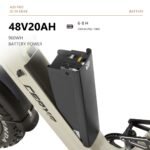 CEAYA A20 Pro Bicicleta Eléctrica Plegable Fatbike 20" – 250W 75Nm, 48V 20Ah 960Wh, 100km, Frenos Hidráulicos, Gris - Imagen 6