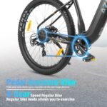 Powerme Bicicleta Eléctrica MTB 27,5" – 250W, 36V 18Ah 648Wh, 8 Velocidades, Frenos Hidráulicos, Suspensión 100mm, Negro - Imagen 4