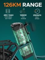 ENGWE L20 Boost Bicicleta Eléctrica Fatbike Step-Through 20" Azul – 250W 75Nm, 48V 13Ah, 126km, Cesta, 7V - Imagen 8