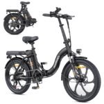 HillMiles MilePort 1 Bicicleta Eléctrica Plegable Fatbike 20" – 250W, 36V 13Ah, 100km, Doble Suspensión, 7V, Negro