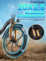 HillMiles MilePort 1 Bicicleta Eléctrica Plegable Fatbike 20" – 250W, 36V 13Ah, 100km, Doble Suspensión, 7V, Negro - Imagen 7