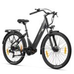 Touroll Urbano 3 Bicicleta Eléctrica Urbana – Motor Central 250W 70Nm, 13Ah 120km, Frenos Hidráulicos, Shimano 7V, Gris