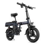 ENGWE T14 Bicicleta Eléctrica Plegable 14" – 250W, 48V 10Ah, 80km, Amortiguación 360°, 3 Modos, Azul