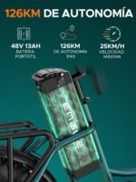 ENGWE L20 Boost Bicicleta Eléctrica Fatbike Step-Through 20" – 250W 75Nm, 48V 13Ah, 126km, 7V, Cesta, Negro - Imagen 7