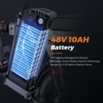 ENGWE T14 Bicicleta Eléctrica Plegable 14" – 250W, 48V 10Ah, 80km, Amortiguación 360°, 3 Modos, Azul - Imagen 8