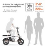 ENGWE T14 Bicicleta Eléctrica Plegable 14" – 250W, 48V 10Ah, 80km, Amortiguación 360°, 3 Modos, Azul - Imagen 2