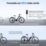 Touroll Urbano 3 Bicicleta Eléctrica Urbana – Motor Central 250W 70Nm, 13Ah 120km, Frenos Hidráulicos, Shimano 7V, Gris - Imagen 3