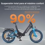 ENGWE L20 3.0 Boost Bicicleta Eléctrica Step-Through 20" – 250W 75Nm, 48V 13.5Ah 135km, Frenos Hidráulicos, Carga 2h, Negro - Imagen 4