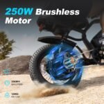 VDL Bicicleta Eléctrica Fatbike 16" – 250W, 36V 13Ah, 60km Autonomía, Frenos Disco, Pantalla LED, Adolescentes y Adultos - Imagen 9