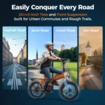 ENGWE bicicleta eléctrica plegable 20 pulgadas Fatbike 250W batería 48V 13Ah extraíble 7 velocidades eBike todoterreno - Imagen 3