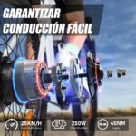 VARUN Bicicleta Eléctrica MTB 24" – 250W, 36V 280Wh, 50km Autonomía, 5 Modos, Certificación StVZO, Blanco - Imagen 7