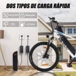 VARUN Bicicleta Eléctrica MTB 24" – 250W, 36V 280Wh, 50km Autonomía, 5 Modos, Certificación StVZO, Blanco - Imagen 6