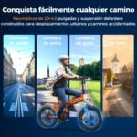 ENGWE EP-2 Boost Bicicleta Eléctrica Plegable Fatbike 20" – 250W, 48V 13Ah, 100km, Sensor Par, Frenos 180mm, 7V, Negro - Imagen 3