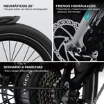 LEGEND EBIKES Monza Bicicleta Eléctrica Plegable 20" – 250W, 36V 14Ah 100km, Mahle Bluetooth, Shimano 6V, Frenos Hidráulicos, Gris - Imagen 5