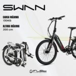 Flebi Swan Bicicleta Eléctrica Plegable 24" – 250W, 10.4Ah 70km, Frenos Hidráulicos, Schwalbe, 7V, 130kg, Gris - Imagen 8
