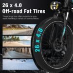 COLORWAY BK15 Bicicleta Eléctrica MTB 26" – 250W, 36V 15Ah, 100km, IP54, Suspensión Bloqueable, 7V, Negro Naranja - Imagen 6