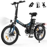 VARUN Bicicleta Eléctrica Plegable 20" – 250W, 48V 374Wh, 70km Autonomía, Pantalla LCD, 7 Velocidades, Negro